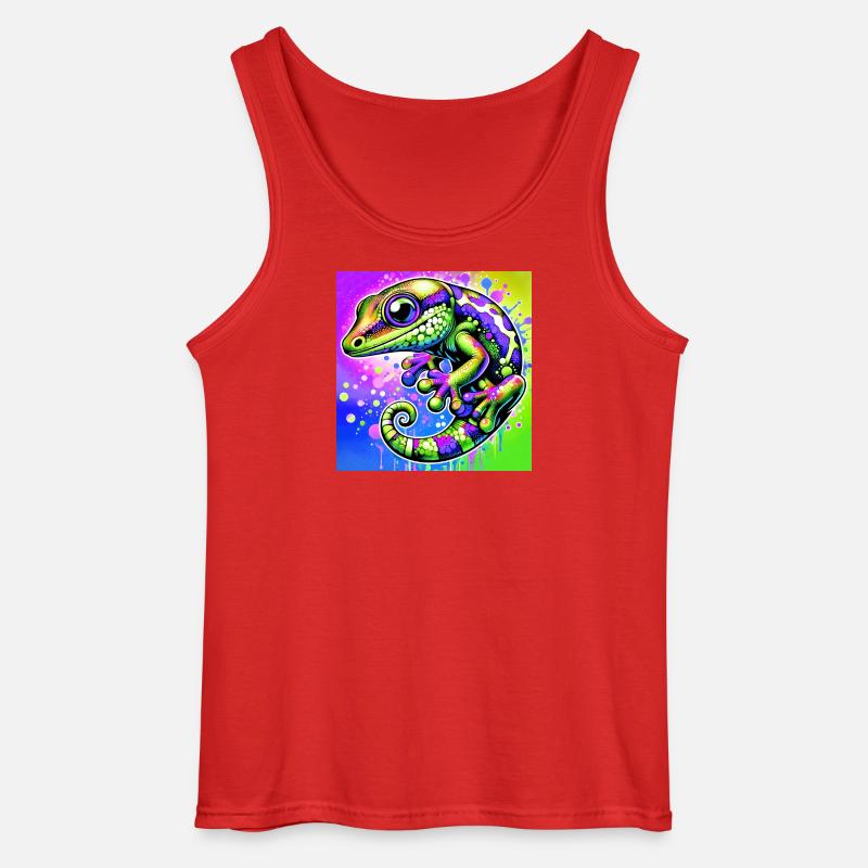 Gecko - Gildan Männer Tank Top - Rot