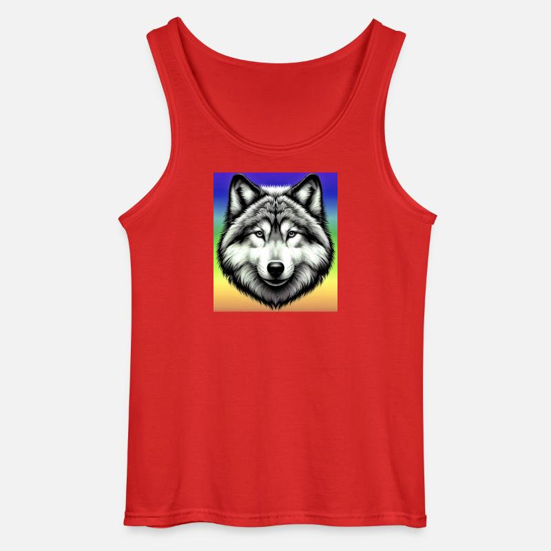 Wolf - Gildan Men’s Tank Top - red