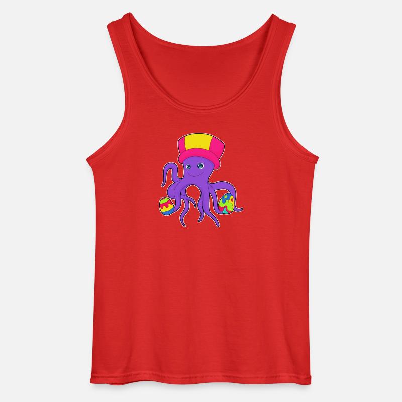 Octopus Easter Easter Eggs - Gildan Men’s Tank Top - red