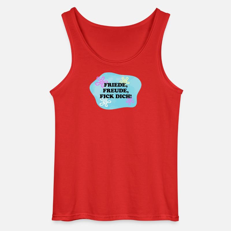 Friede, Freude, Fick Dich! | Sarkasmus | Meme - Gildan Männer Tank Top - Rot