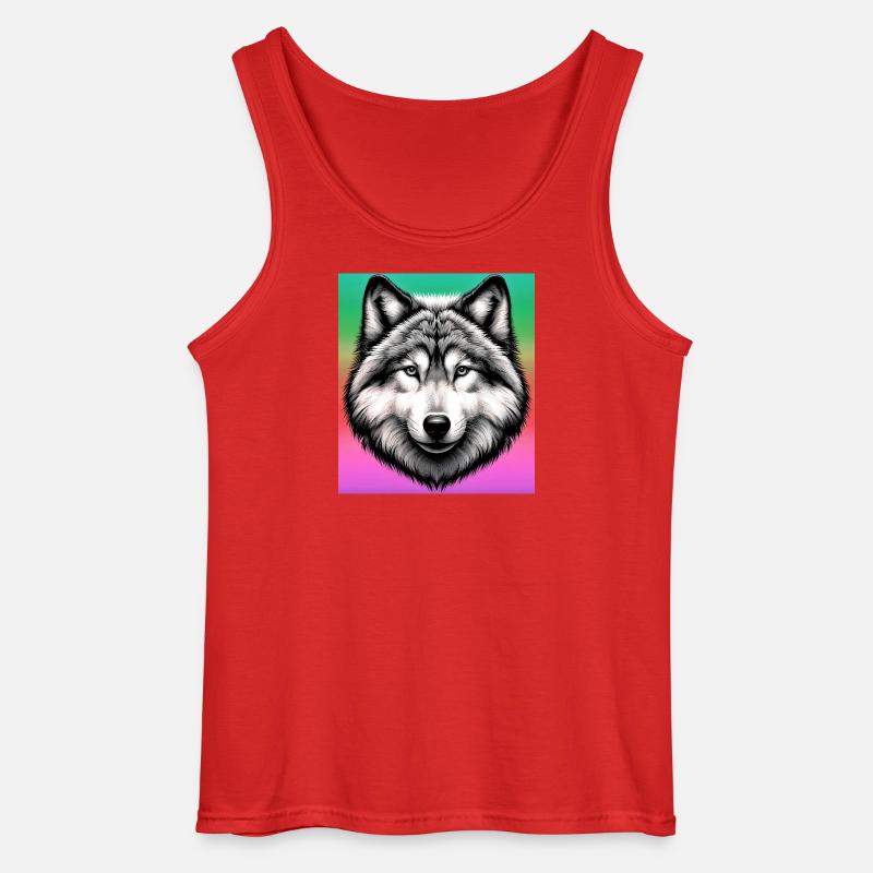 Wolf - Gildan Men’s Tank Top - red