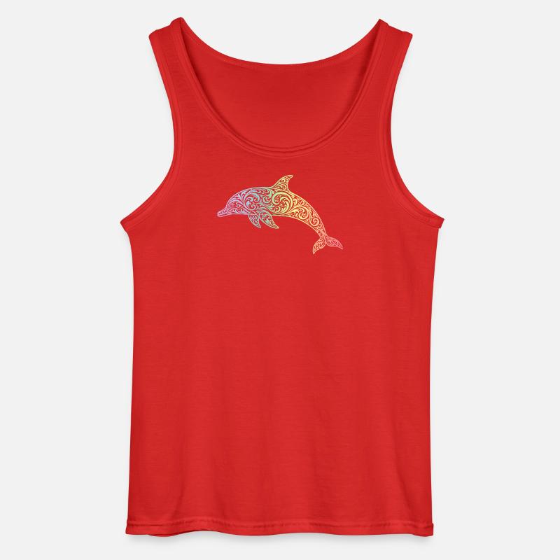 Delfin - Gildan Männer Tank Top - Rot