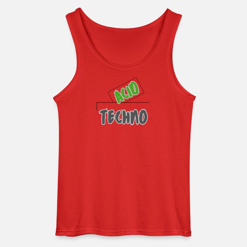 Acid Techno - Gildan Männer Tank Top - Rot