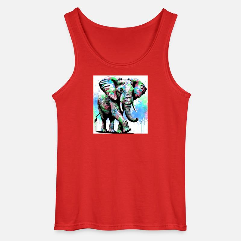 elephant - Gildan Men’s Tank Top - red