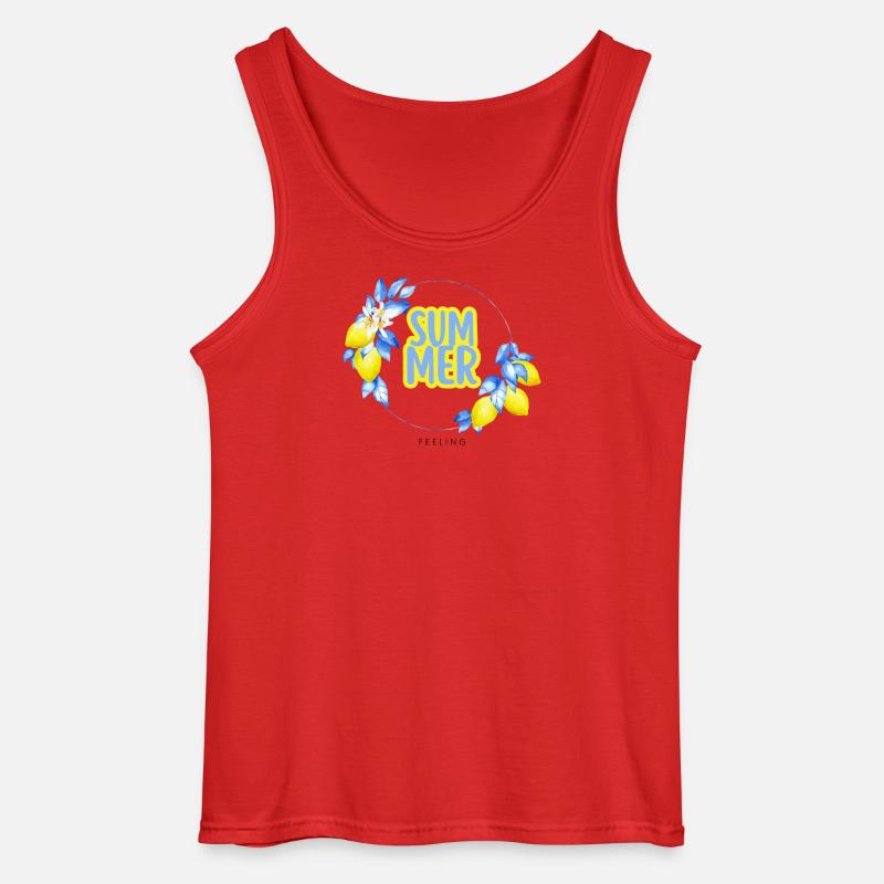 Summer Lemons Circle - Gildan Men’s Tank Top - red