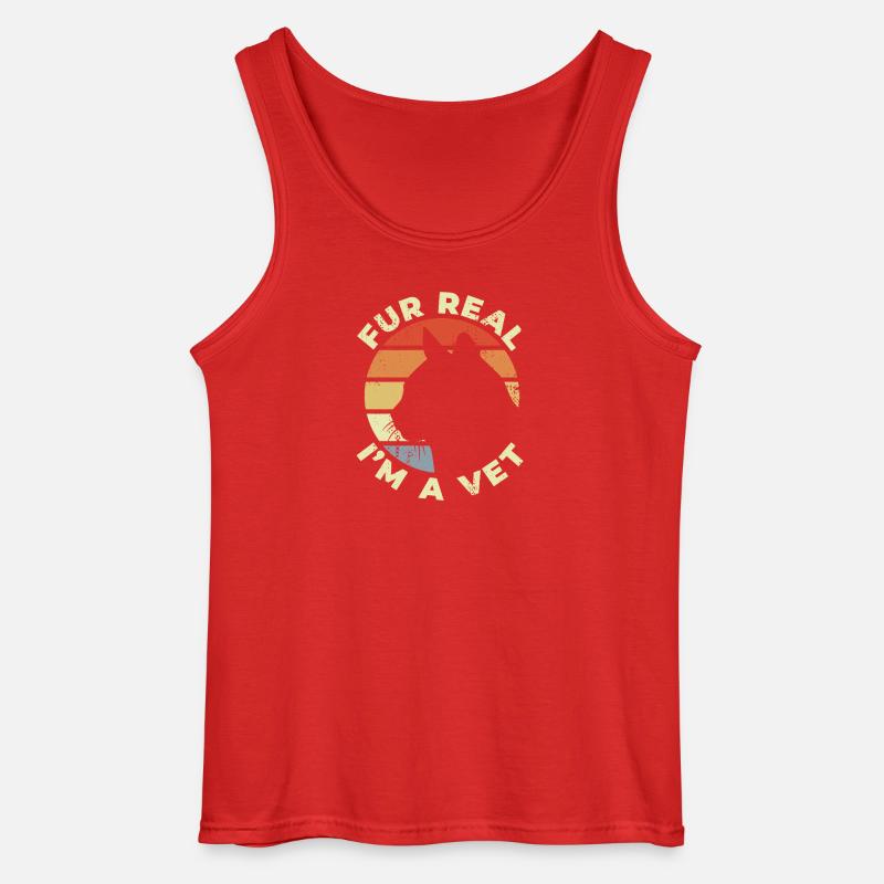 Ich bin der Tierarzt - Gildan Männer Tank Top - Rot