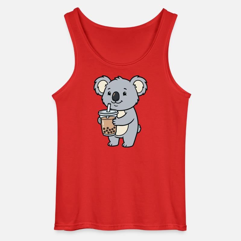 Koala-Bubble-Tea - Gildan Männer Tank Top - Rot
