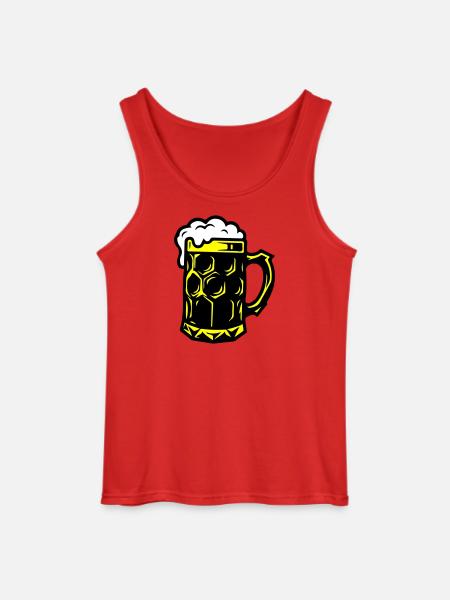 Beer Mug Symbol Booze - Gildan Men’s Tank Top - red