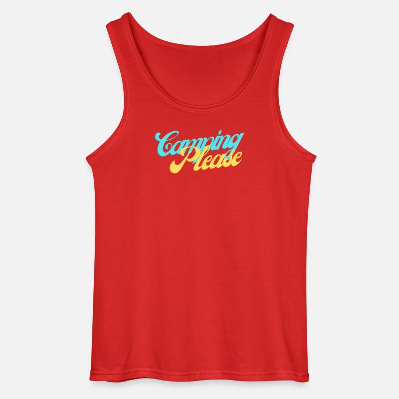 Camping Please Retro Script - Gildan Männer Tank Top - Rot