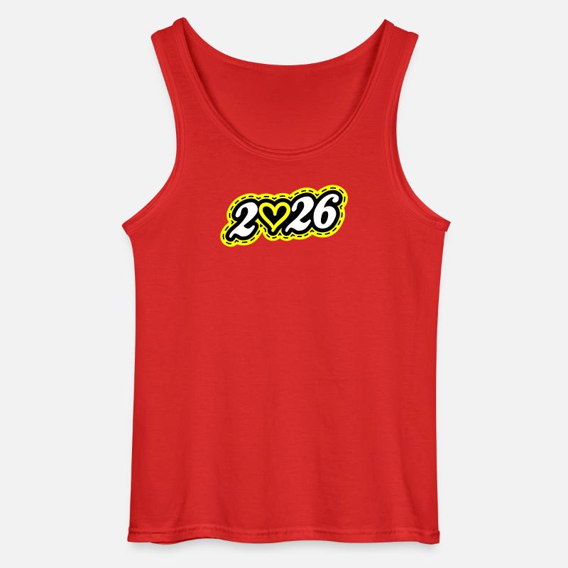 2026 Herz - Gildan Männer Tank Top - Rot