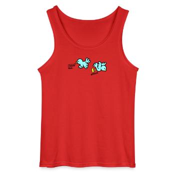 when birds fart - Gildan Men’s Tank Top - red - Front - AI Model Male 185 dark (185cm)