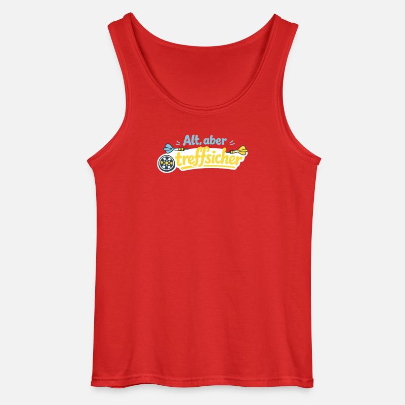 Alt, aber trefflich – Retro Darts - Gildan Männer Tank Top - Rot