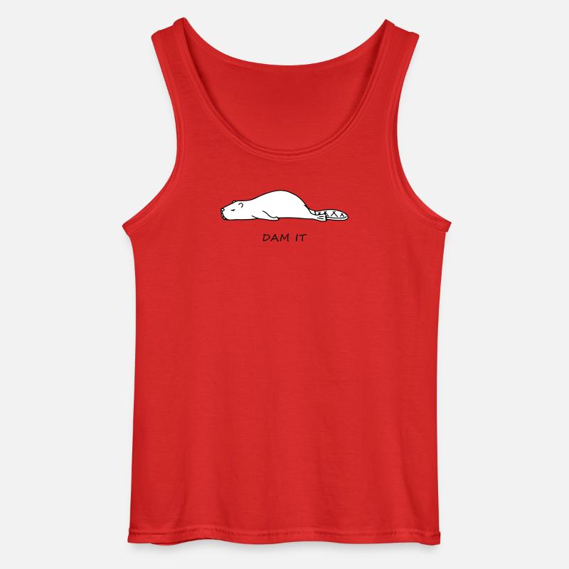Lustiger Biber - Gildan Männer Tank Top - Rot