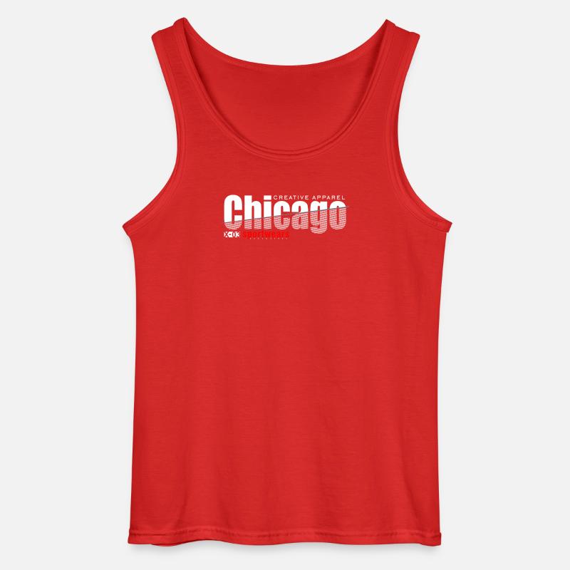 Dynamisches Sportdesign mit moderner Schärfe - Gildan Männer Tank Top - Rot