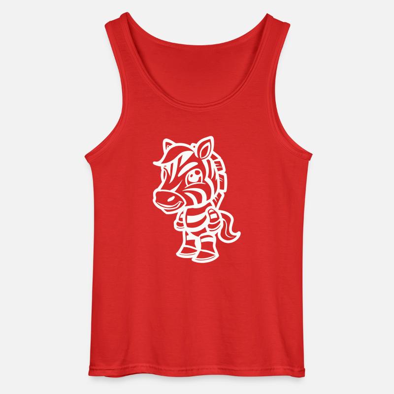 Zebra Comic - Gildan Men’s Tank Top - red