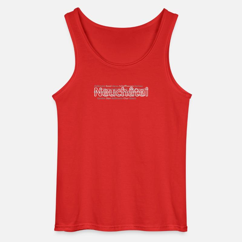 Schweizer Städte Neuchatel - Gildan Männer Tank Top - Rot