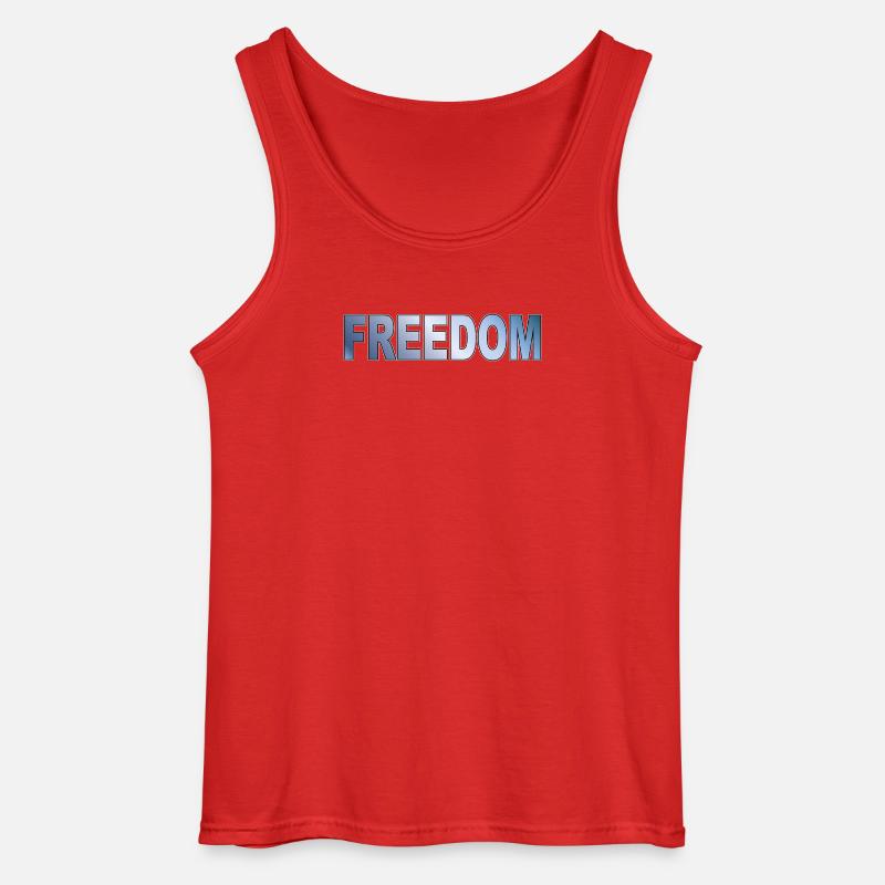 Freedom Typografie Statement Design - Gildan Männer Tank Top - Rot