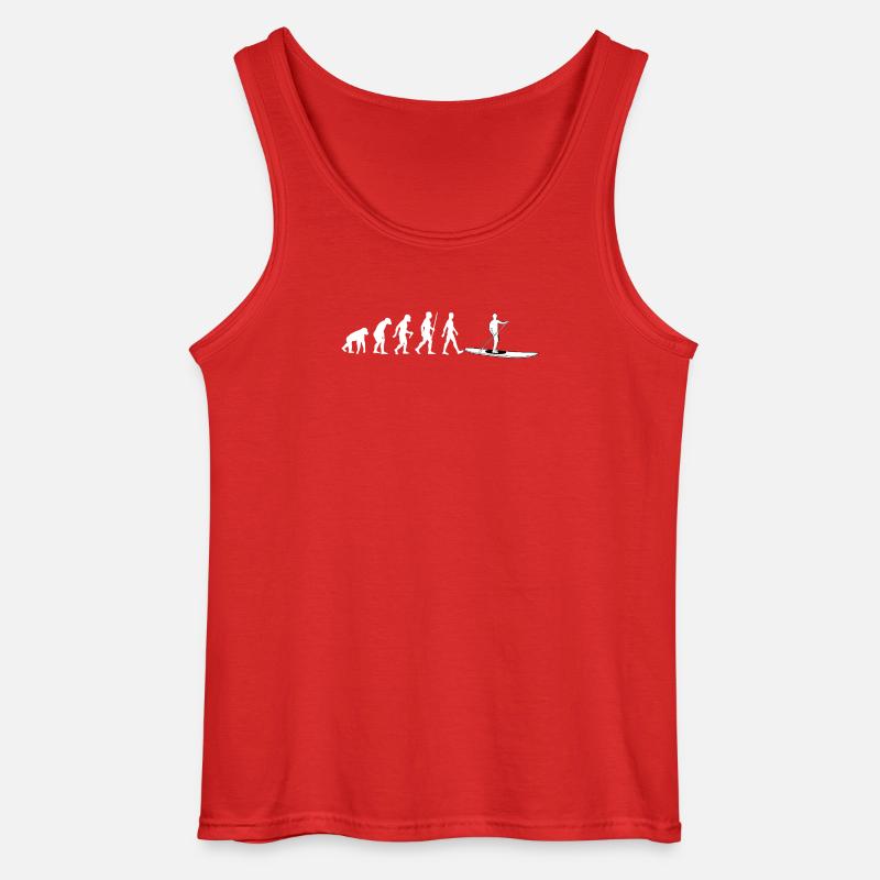 Evolution to Stand-Up Paddleboard - Gildan Men’s Tank Top - red