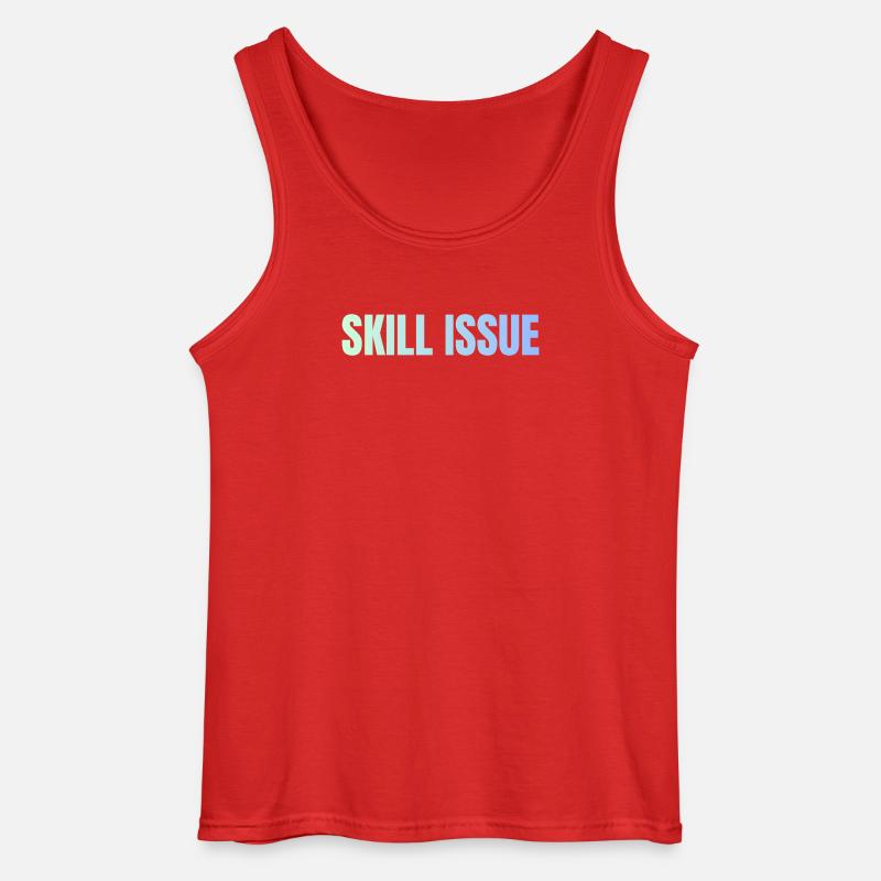 Skill Issue Gradient - Gildan Men’s Tank Top - red