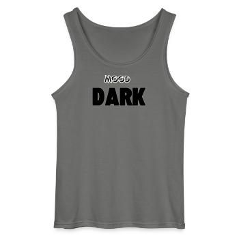 Mood: Dark - Gildan Men’s Tank Top - charcoal grey - Front - AI Model Male 185 dark (185cm)