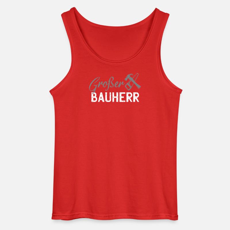 Builder Tool Silhouette - Gildan Men’s Tank Top - red