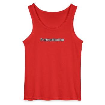 Procrastination - Gildan Men’s Tank Top - red - Front - AI Model Male 185 dark (185cm)