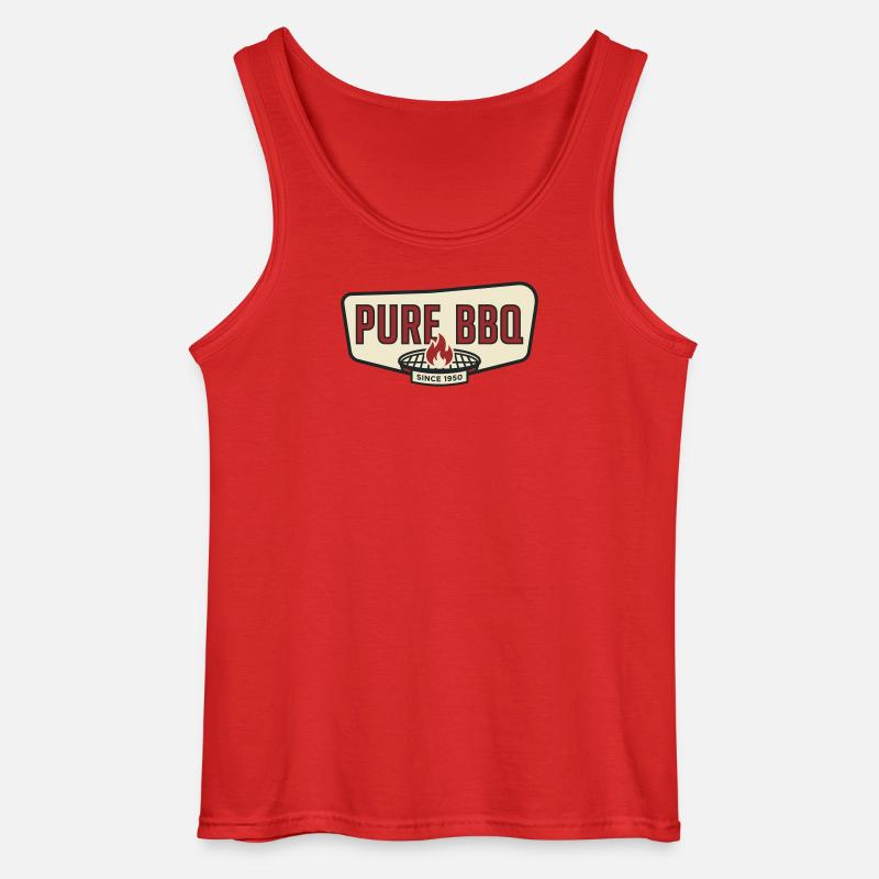 Pure Barbecue Retro Pitmaster Grill - Gildan Männer Tank Top - Rot