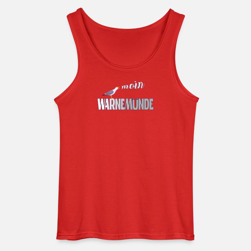 Warnemünde Möwe mit Moin Ostee - Gildan Männer Tank Top - Rot