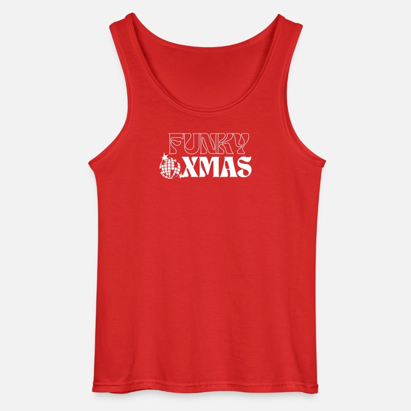 Funky Disco Weihnachtsornament Design - Gildan Männer Tank Top - Rot