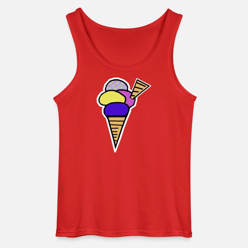 Eiswaffel Eiscreme Eis Kinder Retro - Gildan Men’s Tank Top - red
