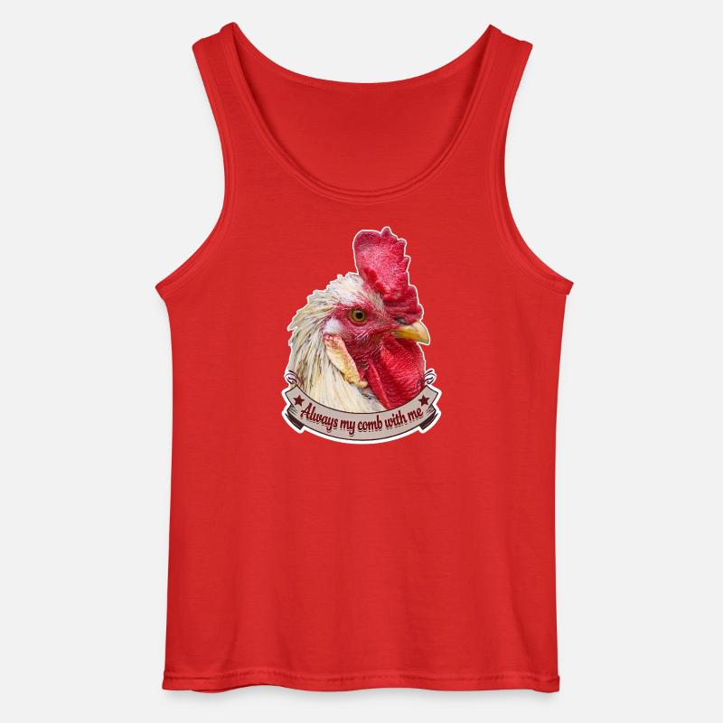 Kamm Hahnendesign prächtiger Hahn Hühner - Gildan Männer Tank Top - Rot