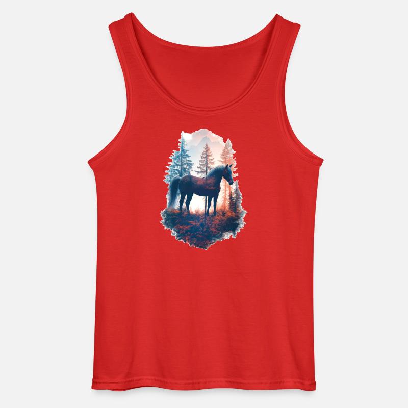 Pferd - Gildan Männer Tank Top - Rot