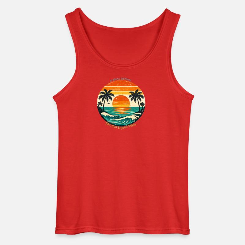 Endloser Sommer: Meer, Sonne & Vibes - Gildan Männer Tank Top - Rot