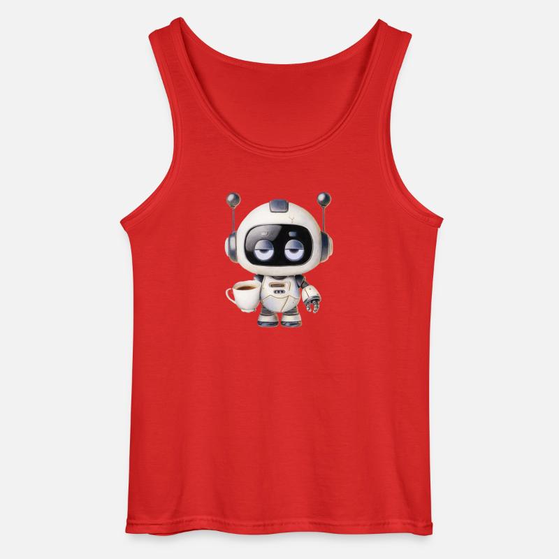 Roboter Kaffee - Gildan Männer Tank Top - Rot