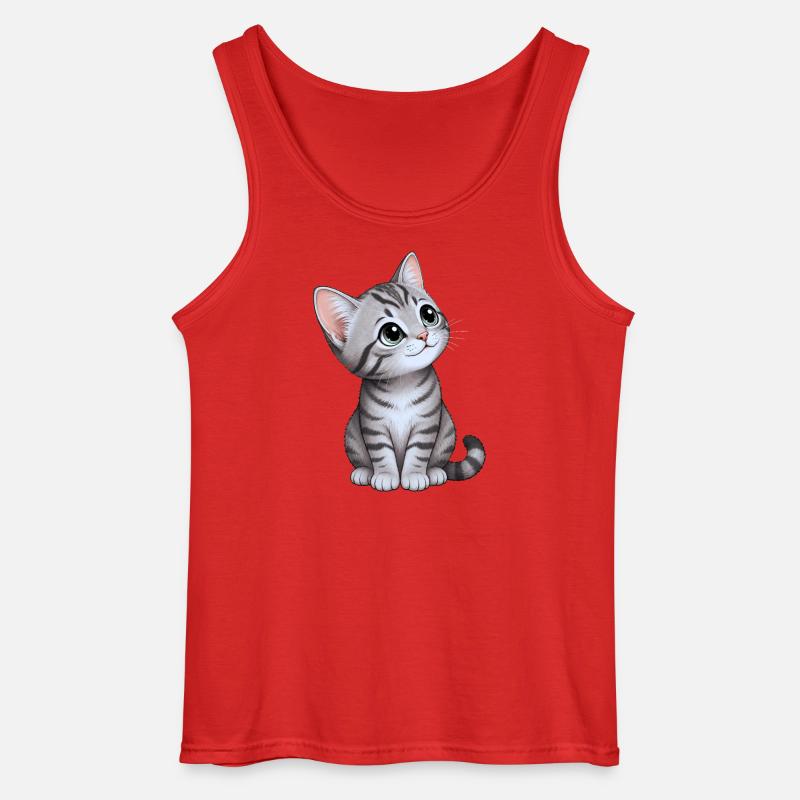 Süsses Kätzchen - Gildan Männer Tank Top - Rot