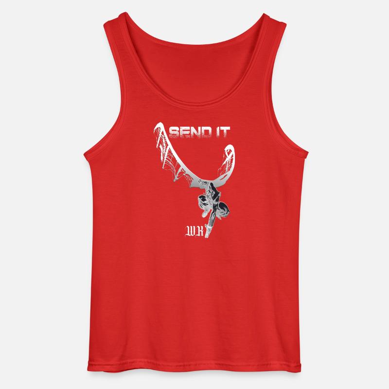 Send It Skelettdrache Grunge - Gildan Männer Tank Top - Rot