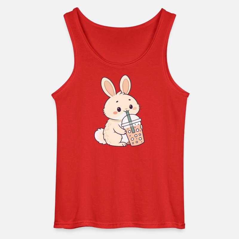 Rabbit Bubble Tea Süßigkeit - Gildan Männer Tank Top - Rot