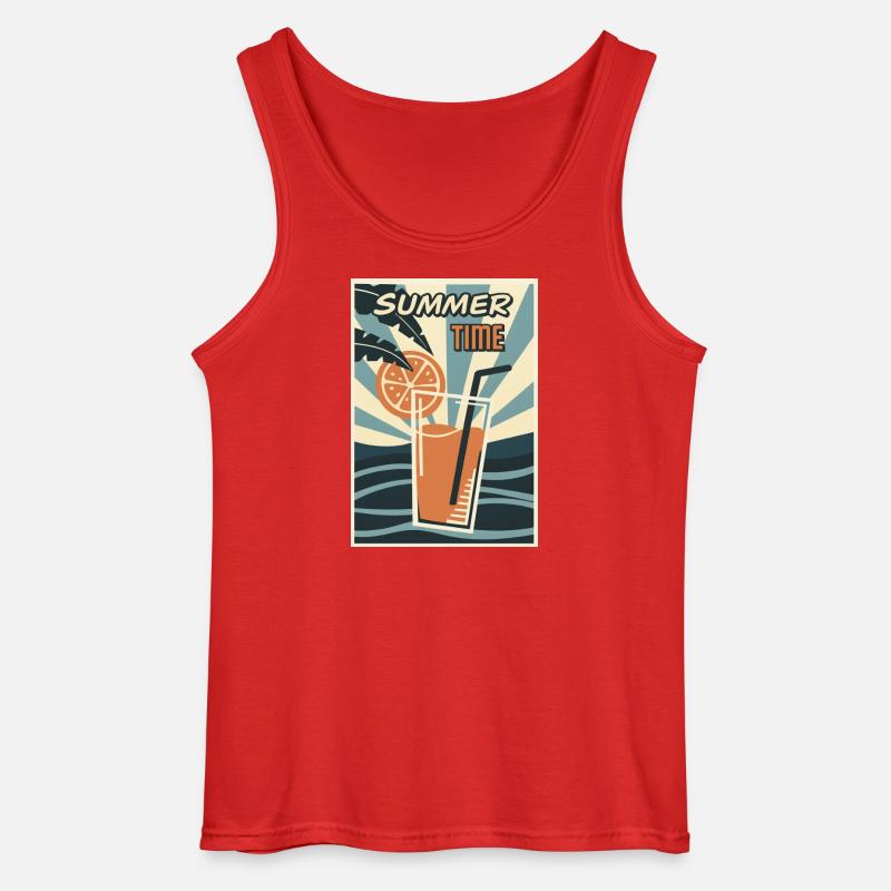 Sommerappelsin-drik retro - Gildan tanktop til mænd - rød