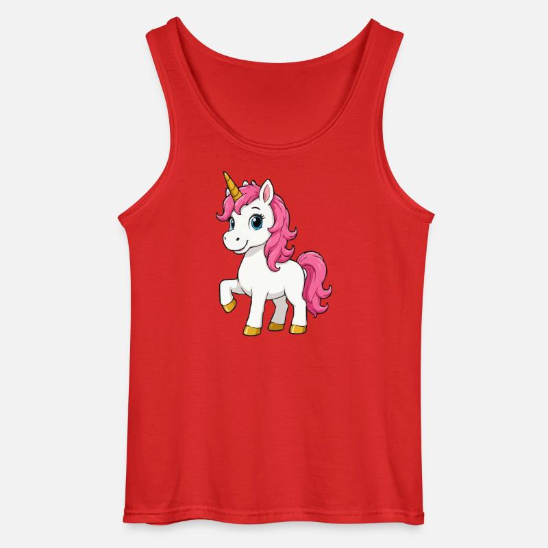 Rosa Einhorn mit Pinker Mähne - Gildan Männer Tank Top - Rot