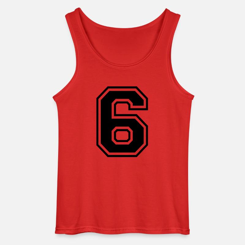 Nummer 6 - Gildan Männer Tank Top - Rot