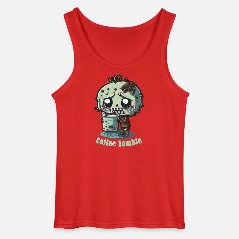 Kaffeemonster  - Koffein Zombie - Morgenmuffel - Gildan Männer Tank Top - Rot