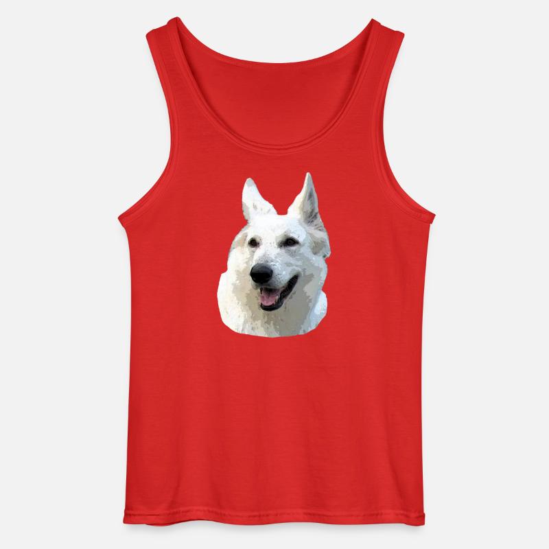 Weißer Schäferhund - Gildan Männer Tank Top - Rot