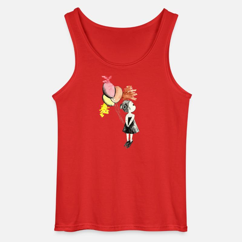Ballonmädchen Aquarellfarben - Gildan Männer Tank Top - Rot