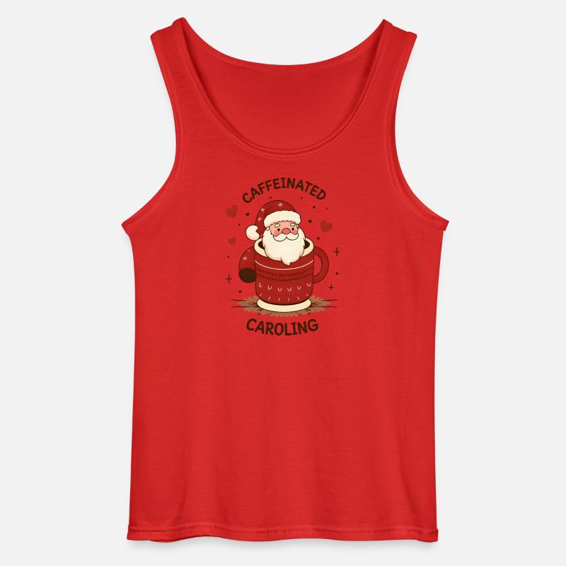 Süßer Kaffeetrinkender Weihnachtsmann - Gildan Männer Tank Top - Rot