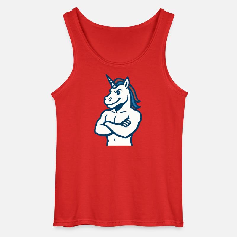 Selbstbewusstes Einhorn-Maskottchen Starkes Sportdesign - Gildan Männer Tank Top - Rot