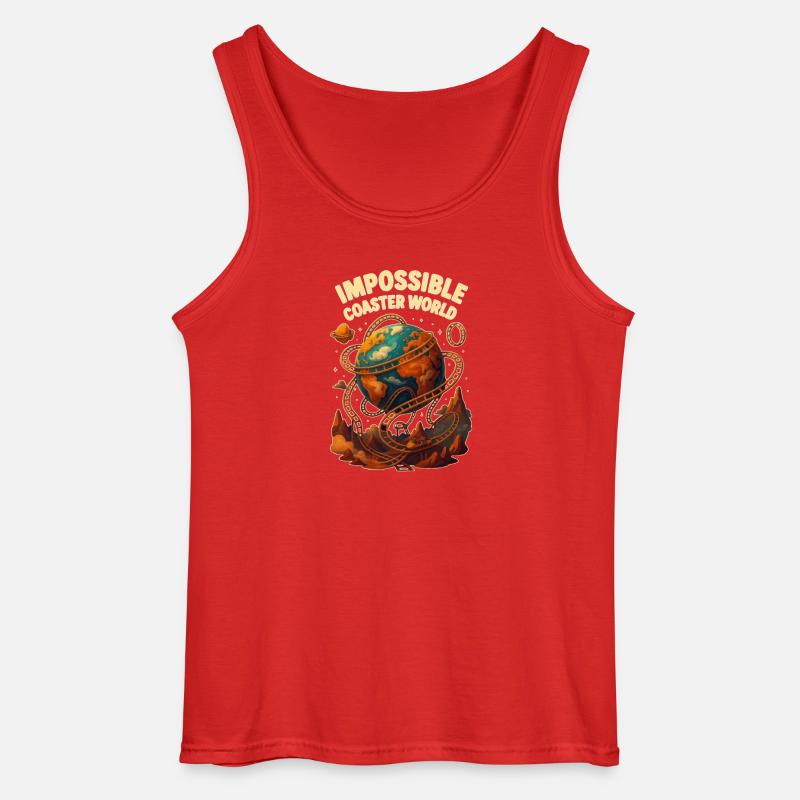 Impossible Roller Coaster World - Gildan Men’s Tank Top - red