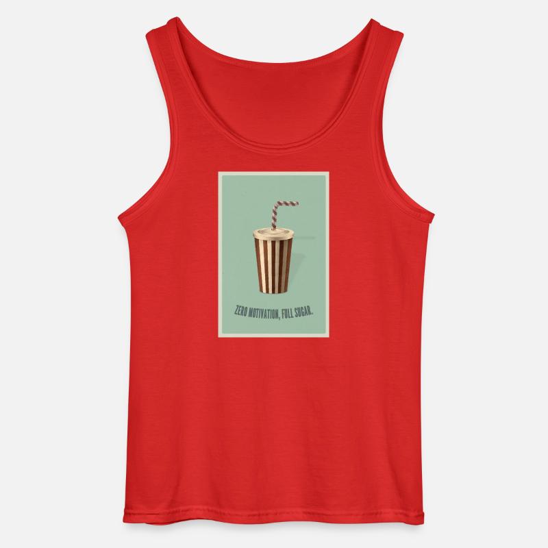Zero Motivation Full Sugar  - Gildan Männer Tank Top - Rot