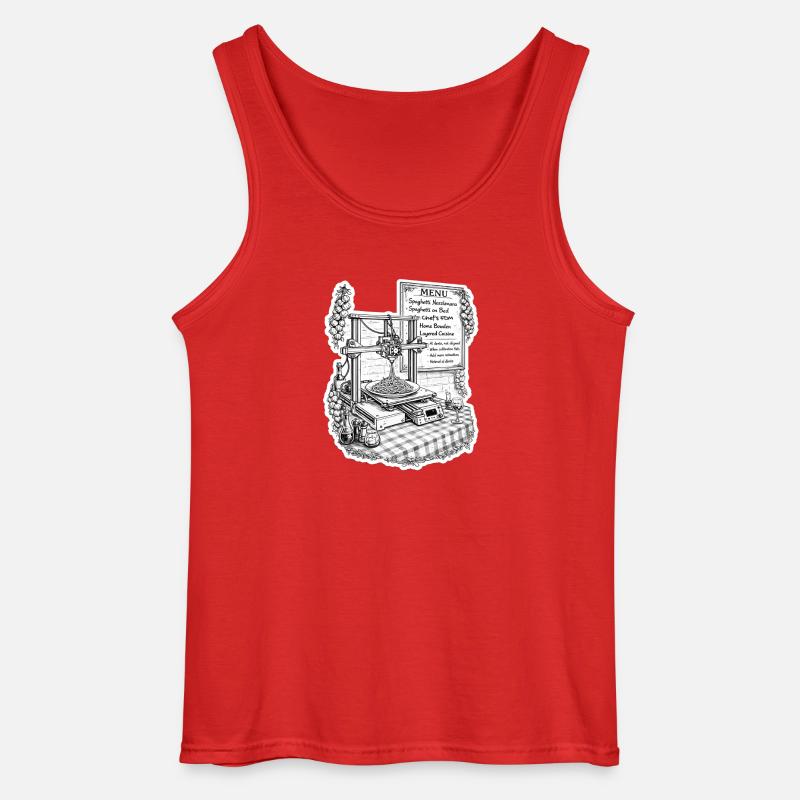 Spaghetti-3D-Drucker - Gildan Männer Tank Top - Rot