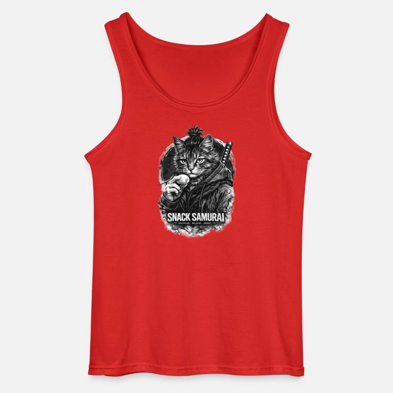 Snack Samurai Katze II - Gildan Männer Tank Top - Rot