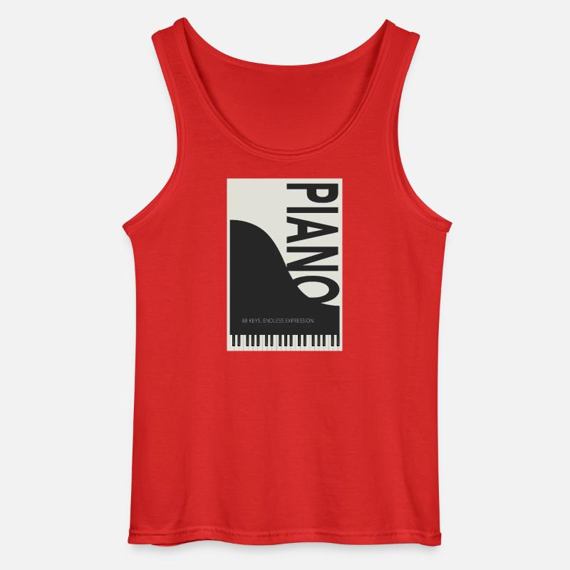 Piano – 88 Keys Endless Expression - Gildan Männer Tank Top - Rot